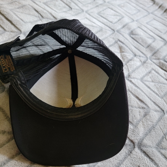 HURLEY Embroidered Logo Yupoong The Classics Snapback Cap Black Trucker Hat - Picture 4 of 5